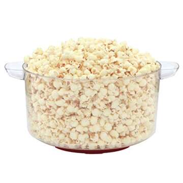 West Bend Stir Crazy Popcorn Machine Electric Hot Oil Popper Includes Large Lid for Serving Bowl and Convenient Nesting Storage, 6-Quart, Red