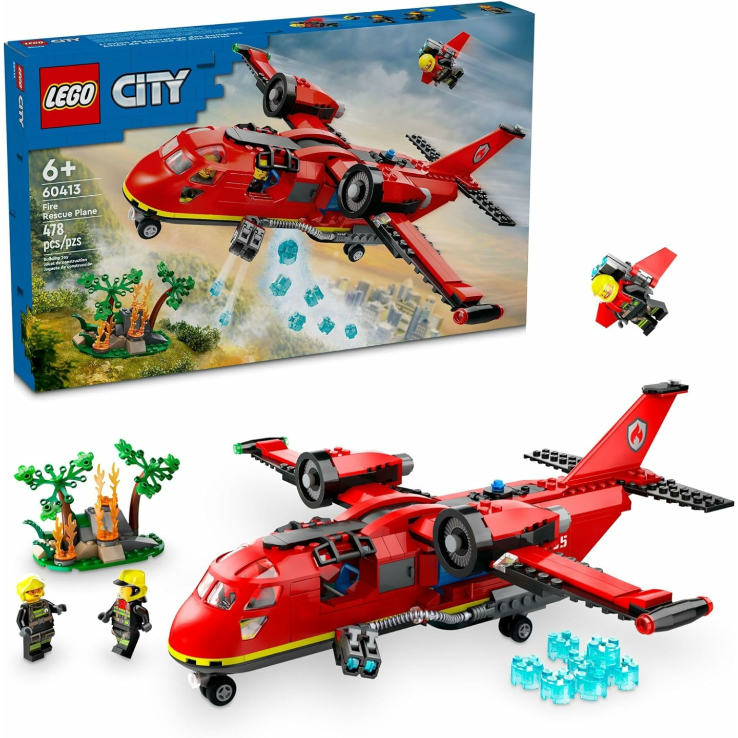 LEGO City Fire Rescue Plane Toy for Ages 6+