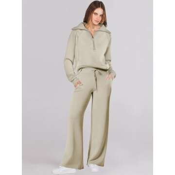 Caracilia Womens 2 Piece Outfits Lounge Sets Oversized Sweatshirt Sweatpants Sweatsuit Matching Swea...