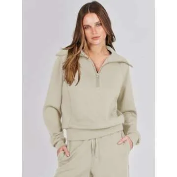 Caracilia Womens 2 Piece Outfits Lounge Sets Oversized Sweatshirt Sweatpants Sweatsuit Matching Sweat Set 2024 Fall Tracksuit Khaki Small