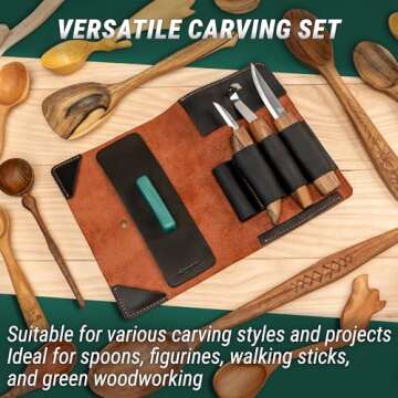 BeaverCraft Deluxe Spoon Carving Kit - Whittling Knives & Tools Set S13X