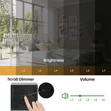 MiCar Digital Alarm Clock, Wood LED Light Mini Modern Cube Desk Alarm Clock Displays Time Date Temperature Kids, Bedroom, Home, Dormitory, Travel (Black)