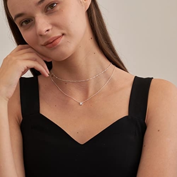 Stylish Tewiky Silver Layered Necklace for Elegant Women