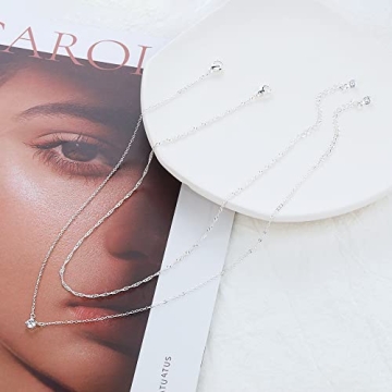 Stylish Tewiky Silver Layered Necklace for Elegant Women