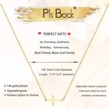 Stylish 14K Gold Cross Necklace for Women - Faith Jewelry