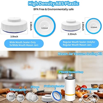 Electric Mason Jar Vacuum Sealer Kit for Food Storage