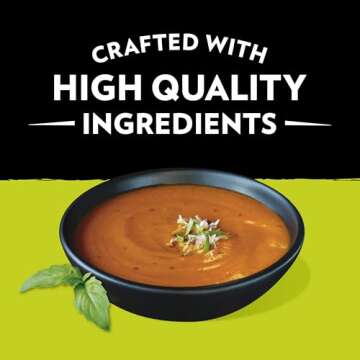 Campbell's Slow Kettle Style Tomato & Sweet Basil Bisque, 15.5 oz Microwavable Bowl (Pack of 8)
