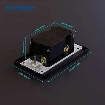 ELEGRP USB Outlet Receptacle, 36W Fast Charge & Power Delivery USB C Wall Outlet, 20 Amp Wall Outlet with USB Ports, Tamper Resistant, UL Listed, Wall Plate Included, 1 Pack, Matte Black