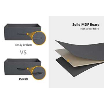 CubiCubi Dresser for Bedroom, Tall Kids Bedroom Fabric Dresser 5 Drawer Vertical Dresser Storage Tower Organizer Unit for Hallway Entryway Closets, Steel Frame Wood Top, Black Grey