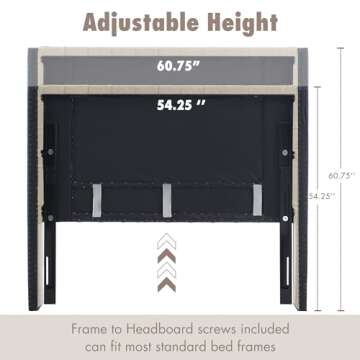 Madison Park Amelia Upholstered Headboard with Nailhead Trim