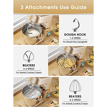 KUCCU 9.5 Qt Stand Mixer with 660W Power & Accessories