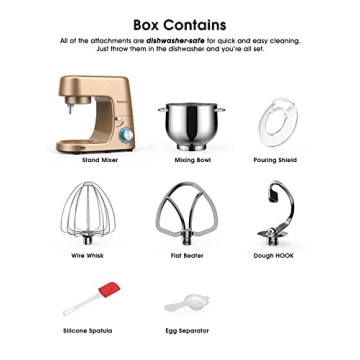 KUCCU 9.5 Qt Stand Mixer with 660W Power & Accessories