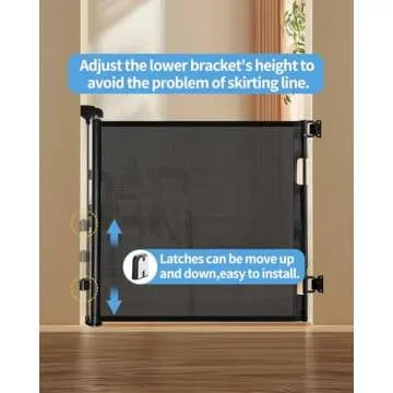 Veraste Retractable Baby Gate, 33" Tall, 55" Wide