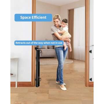 Veraste Retractable Baby Gate, 33" Tall, 55" Wide