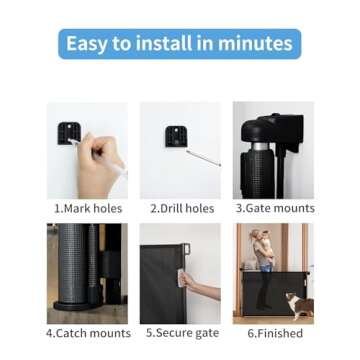 Veraste Retractable Baby Gate, 33" Tall, 55" Wide