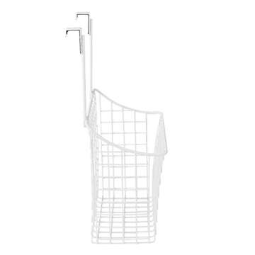 Spectrum Hanging Baskets for Organizing (Large, White) - Grid Over the Cabinet Wire Basket for Kitchen or Bathroom - Door Hanging Storage Organizer for Cleaning Supplies, Washcloths, & Hand Towels