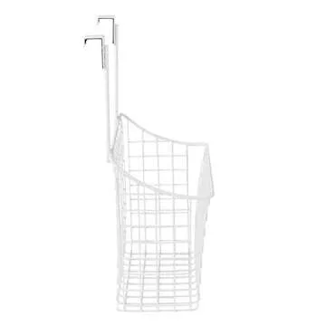 Spectrum Hanging Baskets for Organizing (Large, White) - Grid Over the Cabinet Wire Basket for Kitchen or Bathroom - Door Hanging Storage Organizer for Cleaning Supplies, Washcloths, & Hand Towels