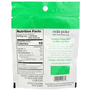 RICKS PICKS Cumin Lime Dill Snacking Pickle Spears, 2.2 OZ