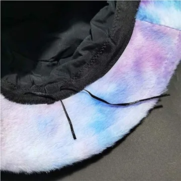 JUMISEE Fuzzy Tie Dye Winter Bucket Hat for Women