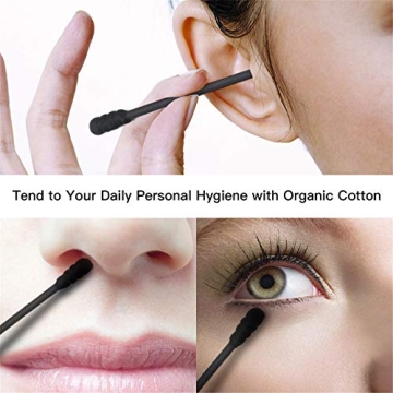 Black Cotton Swabs for Beauty and Hygiene Needs