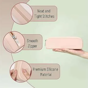 Mr. Pen- Silicone Pencil Case, Malibu Dune Color Pencil Pouch, Pencil Case Small, Pencil Pouch Aesthetic, Silicone Pencil Pouch, Pencil Case Aesthetic, Pencil Bag, Pencil Pouch for Women, Makeup Pouch