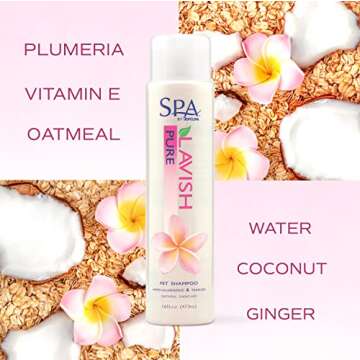 TropiClean SPA Lavish Dog Shampoo | Pure Tearless Hypoallergenic Dog Shampoo | Naturally Derived Salon Grade Ingredients | Made in the USA | 16oz