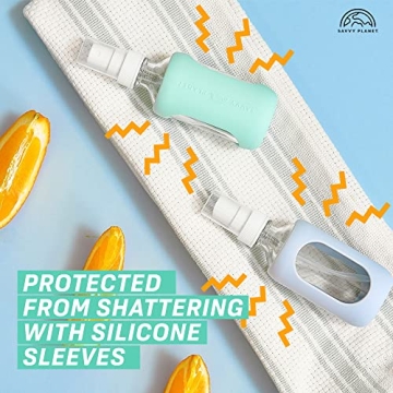 Savvy Planet 2oz Glass Spray Bottle Set with Sleeves - 4 Pack