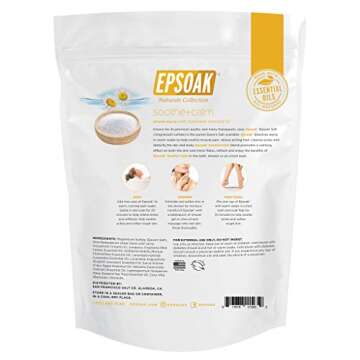 Epsoak Epsom Salt 2 lb. Magnesium Sulfate USP. (Qty. 1 x 2lb. Bag), Soothe + Calm, Resealable Epsom Salt Bag, Made in The USA, Cruelty-Free Certified