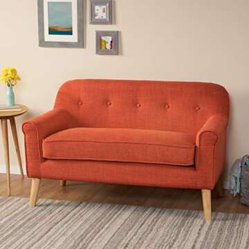 Christopher Knight Home Mariah Mid-Century Modern Loveseat, Muted Orange