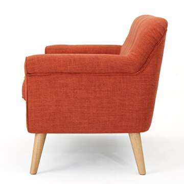 Christopher Knight Home Mariah Mid-Century Modern Loveseat, Muted Orange