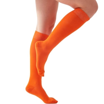 Mysocks Knee High Orange Socks - Comfortable & Stylish for Cosplay
