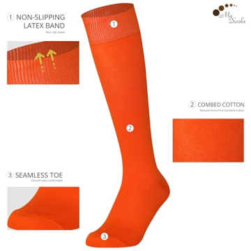Mysocks Orange Tall Socks for Cosplay & Daily Wear