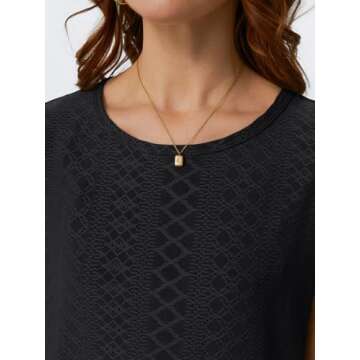 AUTOMET Womens Tops Short Sleeve T-Shirts Eyelet Embroidery Blouse Dressy Causal Spring Summer Vacation Fashion 2025 Trendy Comdy Clothes Black S