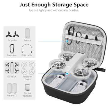 FPVtosky Carrying Case for DJI NEO, Porable Travel Storage Bag for DJI NEO Drone Aceessories (for DJI NEO, Black)