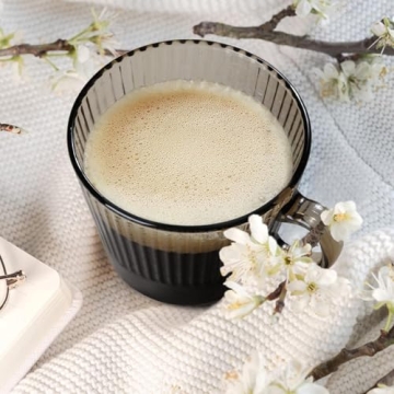 Joeyan Amber Glass Coffee Mugs – Elegant Set of 2