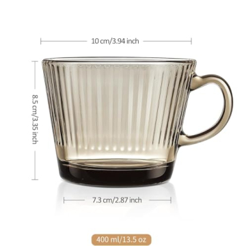 Joeyan Amber Glass Coffee Mugs – Elegant Set of 2