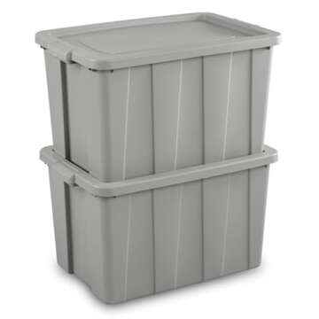 Durable Sterilite 4 Pack Tuff1 Storage Totes - 30 Gallon