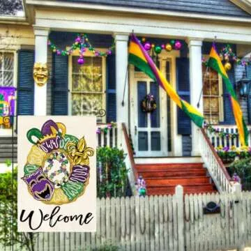 AVOIN Mardi Gras Garden Flag | Double Sided, 12x18 Inch Decoration