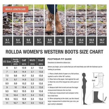 HISEA Rollda Cowboy Boots for Women Stylish and Comfortable