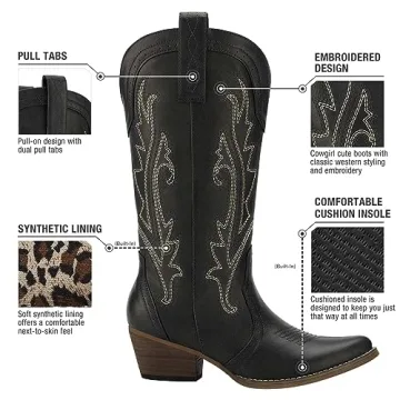 HISEA Rollda Cowboy Boots for Women Stylish and Comfortable