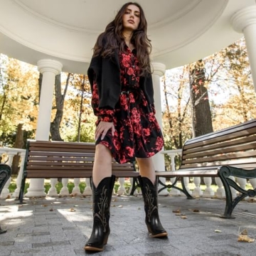 HISEA Rollda Cowboy Boots for Women Stylish and Comfortable