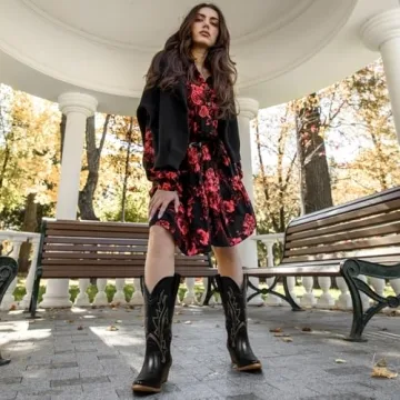 HISEA Rollda Cowboy Boots for Women Stylish and Comfortable