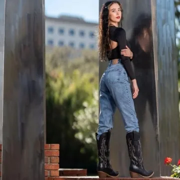 HISEA Rollda Cowboy Boots for Women Stylish and Comfortable