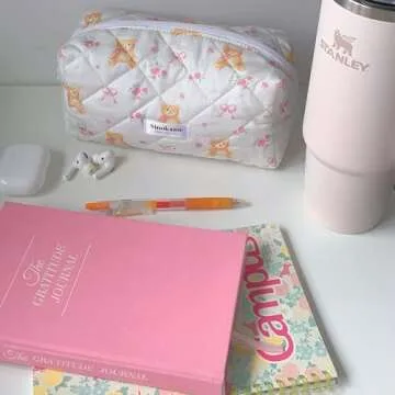 Cute Quilted Makeup Bag - Eco-Friendly & Stylish Organizer