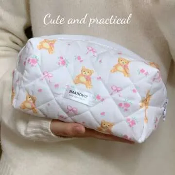 Cute Quilted Makeup Bag - Eco-Friendly & Stylish Organizer