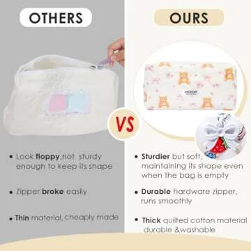 Cute Quilted Makeup Bag - Eco-Friendly & Stylish Organizer