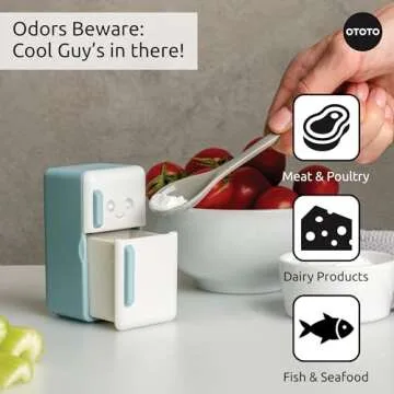 OTOTO Fridge Deodorizer - Refrigerator Deodorizer, Baking Soda Odor Absorber, Cute Kitchen Accessories, Baking Soda Container, Kitchen Gadgets (Fridge)