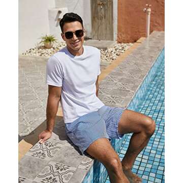 SILKWORLD Men's Board Shorts Quick Dry Swim Trunks