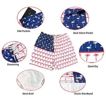 SILKWORLD Men's Board Shorts Quick Dry Swim Trunks