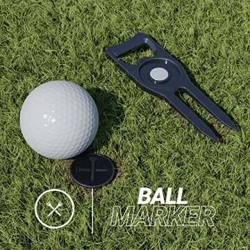 Blue Tees Golf 6-in-1 Premium Divot Tool & Ball Marker - Bottle Opener - Club Tee - Groove Cleaner - Putting Alignment - Designed to Be the Ultimate Tool for the Green - Rose